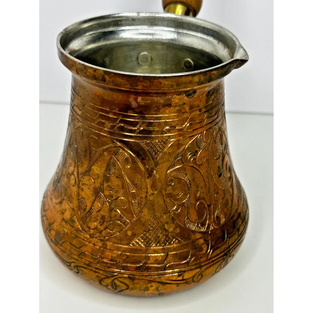 Vintage Engraved Solid Copper Turkish Arabic Coffee Pot The Silk Road Trade